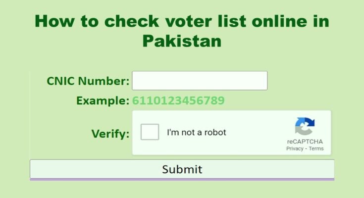 How to check voter list online in Pakistan